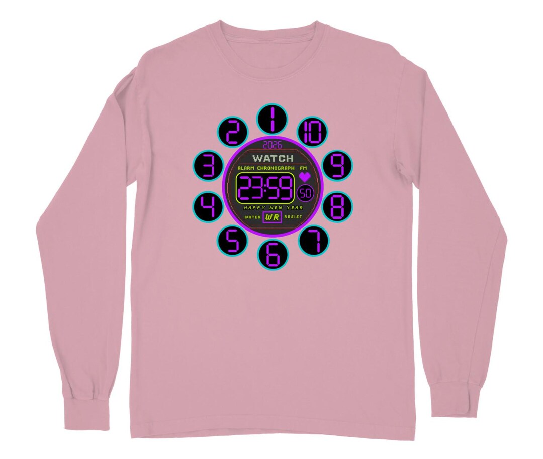 Retro Digital Countdown Clock Shirt: Comfort Colors New Year Party Top ...