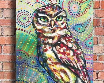 owl painting etsy