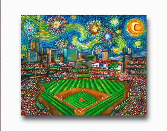 Starry Night Busch Stadium St. Louis Cardinals Art St Louis 