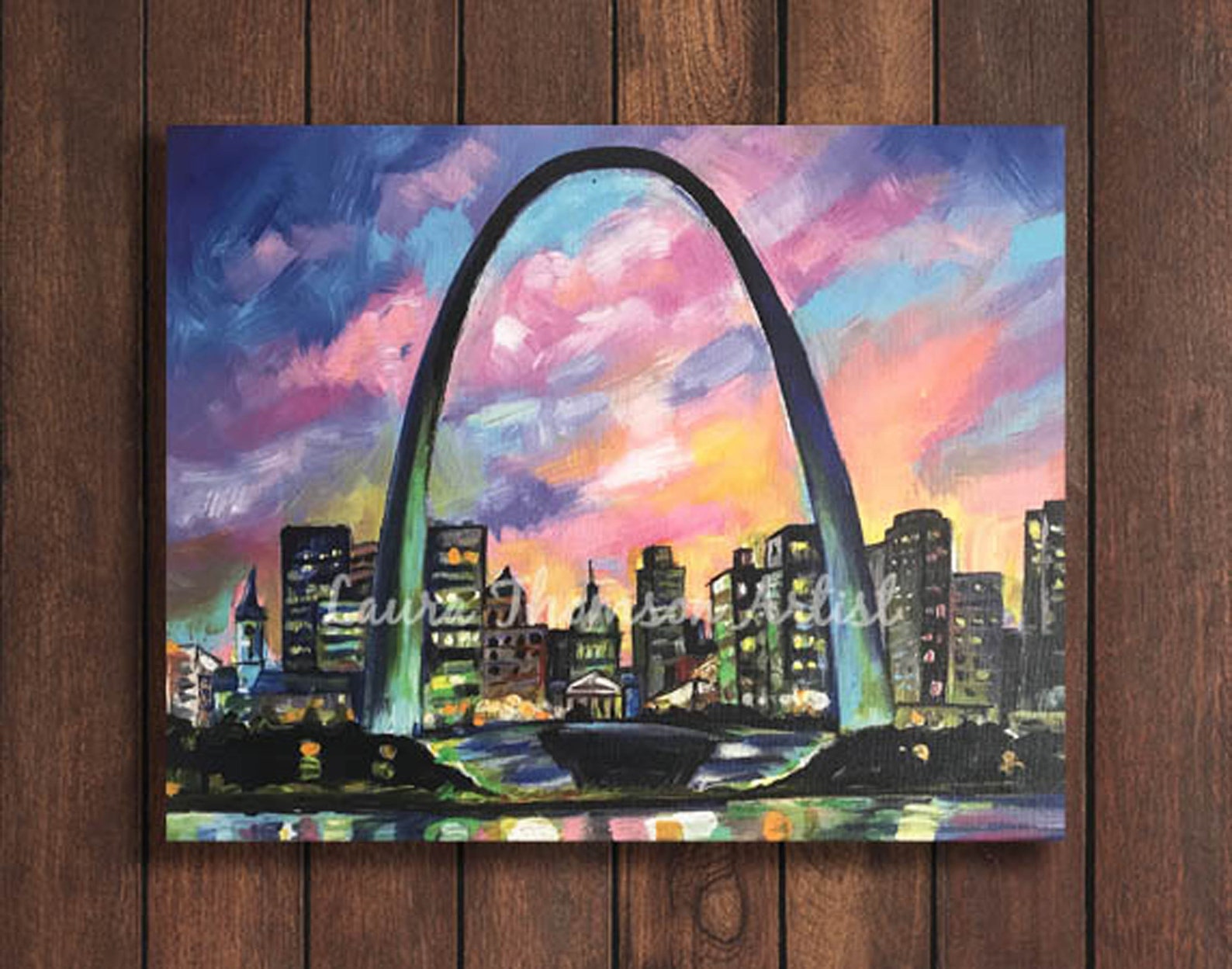 St. Louis Sunset Print St. Louis Skyline Art Print St. Louis Etsy