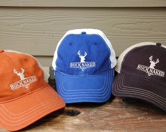 Soft Mesh Buck Naked Farm Hat, Embroidered Outdoor Dad Hat in Multiple Colors