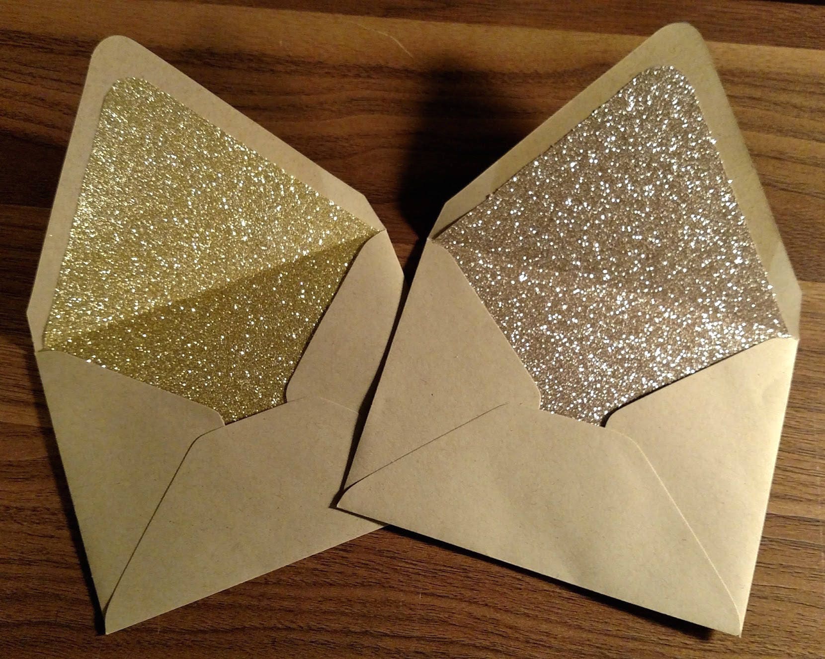 Glitter lined envelopes pack of 10 Etsy
