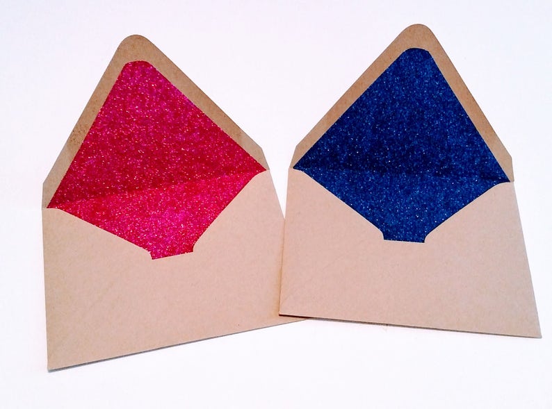 Glitter lined envelopes pack of 10 Etsy