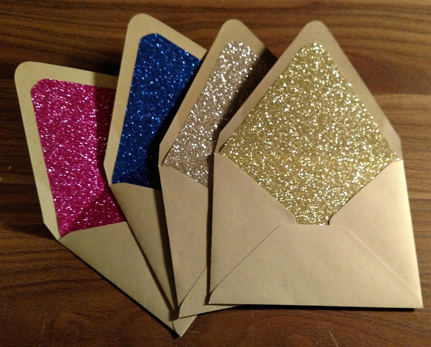 Glitter lined envelopes pack of 10 Etsy