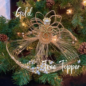 Handmade angel Christmas tree topper, table centerpiece gift