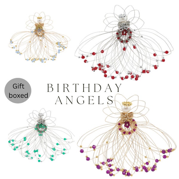 Birth month angel ornament, Birth Homemade Ornaments, Christmas Tree Angel, Angel Birthstone Ornament, Remembrance gift