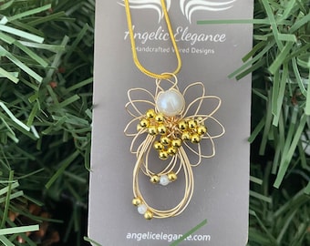 Handcrafted Angel Charm Necklace: Tarnish Resistant Wire