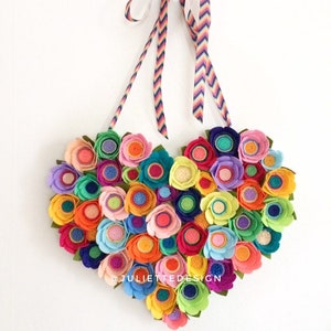 Valentine's Day Heart Wreath, Valentine's Day Wreath, Heart Wreath, Colorful Heart Wreath, Heart Wreath for Valentine's Day image 1