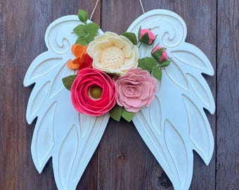 Alas de ángel de madera envejecida, regalo de estilo shabby chic para el Día de la Madre