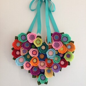 Valentine's Day Heart Wreath, Valentine's Day Wreath, Heart Wreath, Colorful Heart Wreath, Heart Wreath for Valentine's Day image 8