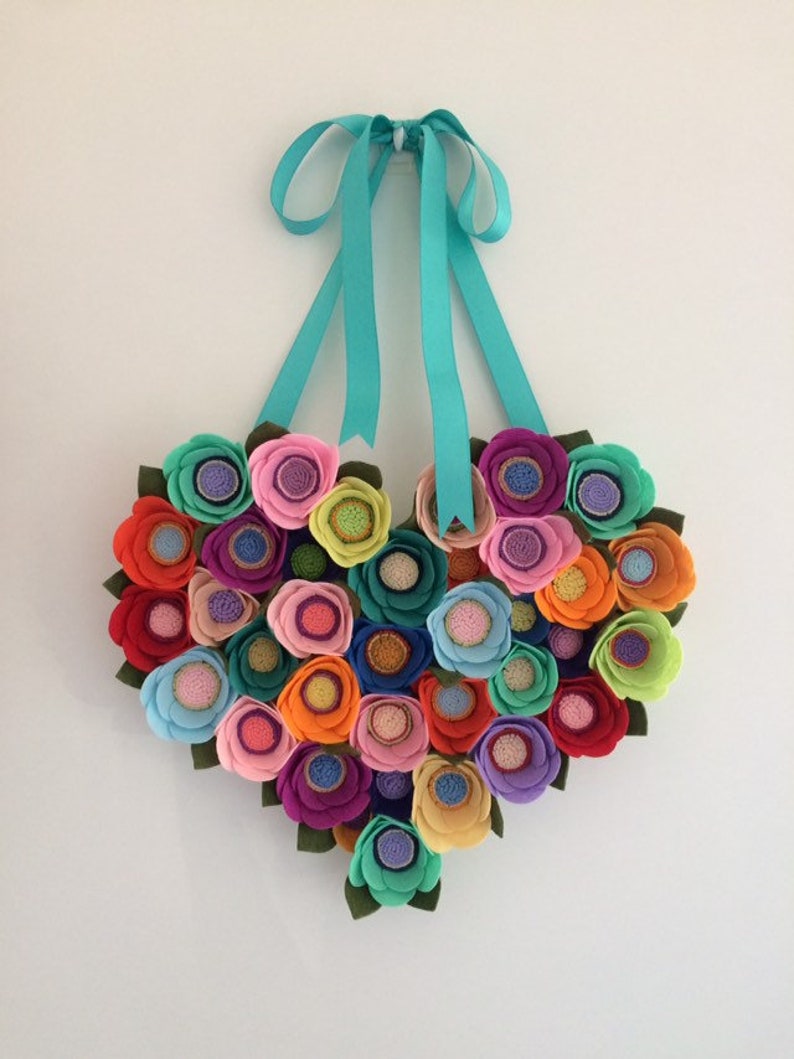 Valentine's Day Heart Wreath, Valentine's Day Wreath, Heart Wreath, Colorful Heart Wreath, Heart Wreath for Valentine's Day image 8