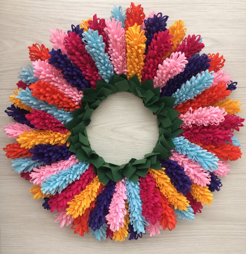 Large Felt Lavender Sprig Wreath Summer Wreath Felt Wreath Etsy