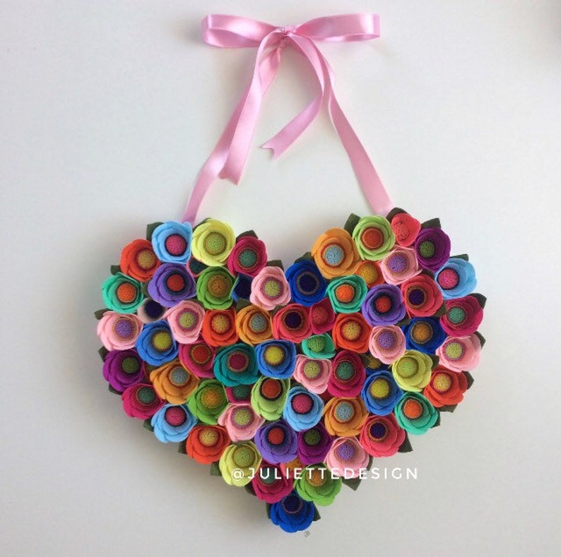 Valentine's Day Heart Wreath, Valentine's Day Wreath, Heart Wreath, Colorful Heart Wreath, Heart Wreath for Valentine's Day image 6