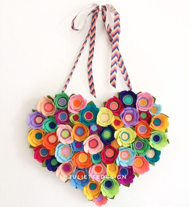 Valentine's Day Heart Wreath, Valentine's Day Wreath, Heart Wreath, Colorful Heart Wreath, Heart Wreath for Valentine's Day image 1