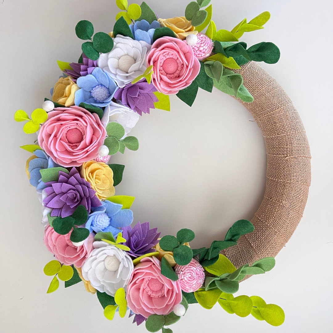 Pastel Easter Wreath Pastel Wreath for Easter Pastel Flower Etsy