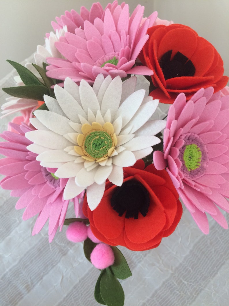 Flower Bouquet Flowers for Mom Felt Flowers Bouquet Felt Bouquet Mother/'s Day Gift Bride Bouquet