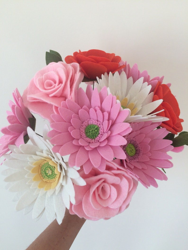 Flower Bouquet Flowers for Mom Felt Flowers Bouquet Felt Bouquet Mother/'s Day Gift Bride Bouquet