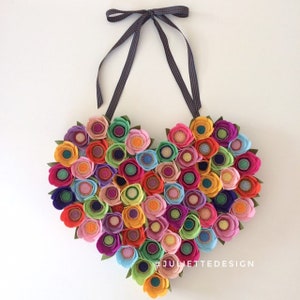 Valentine's Day Heart Wreath, Valentine's Day Wreath, Heart Wreath, Colorful Heart Wreath, Heart Wreath for Valentine's Day image 2