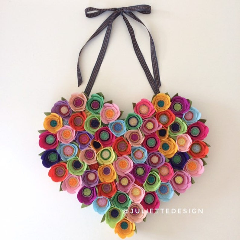 Valentine's Day Heart Wreath, Valentine's Day Wreath, Heart Wreath, Colorful Heart Wreath, Heart Wreath for Valentine's Day image 2