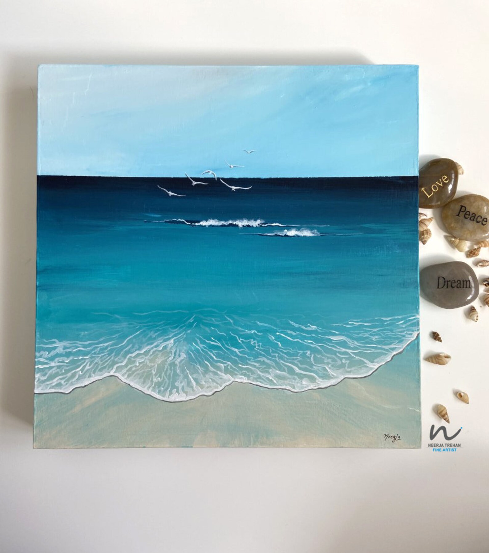 Resin beach art/Beach/Abstract art/Original art/ Resin Etsy