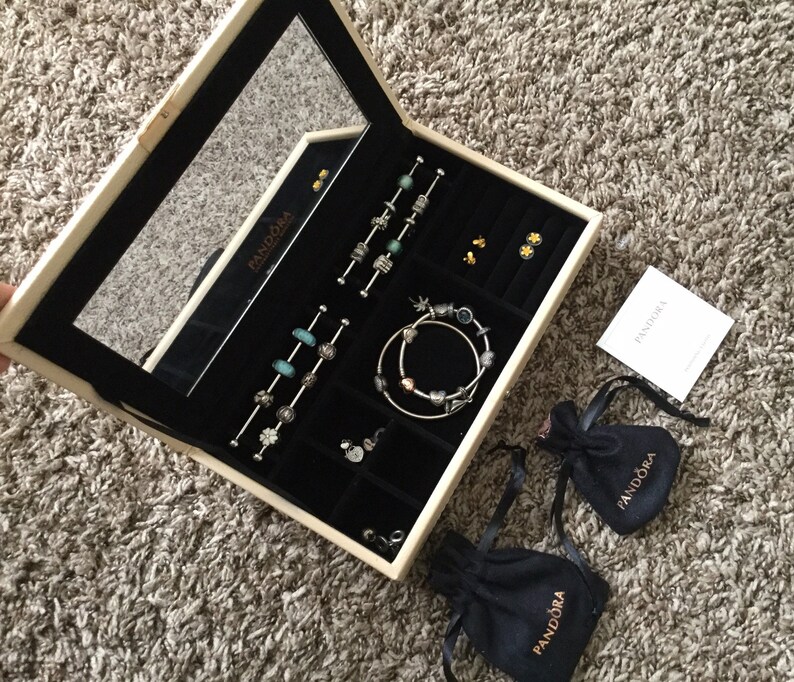 Pandora leather jewelry box. Jewelry storage box. Etsy