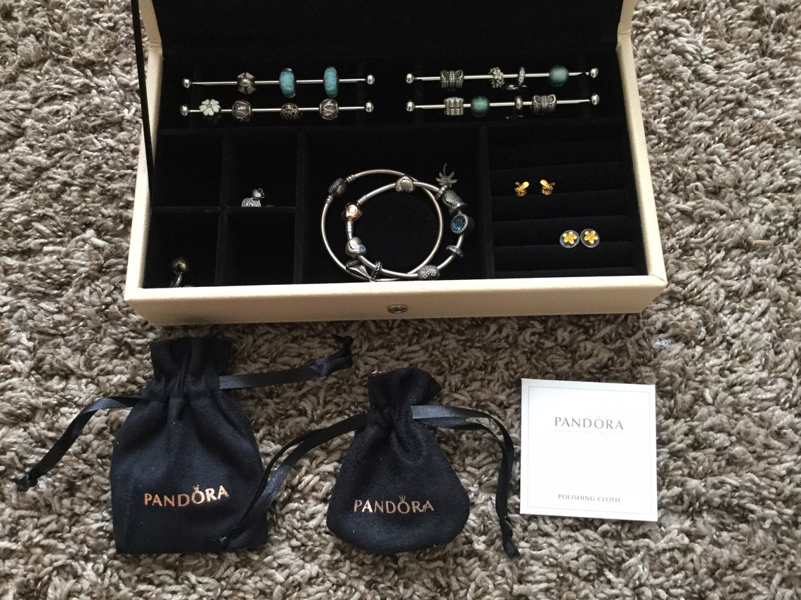 Pandora leather jewelry box. Jewelry storage box. Etsy