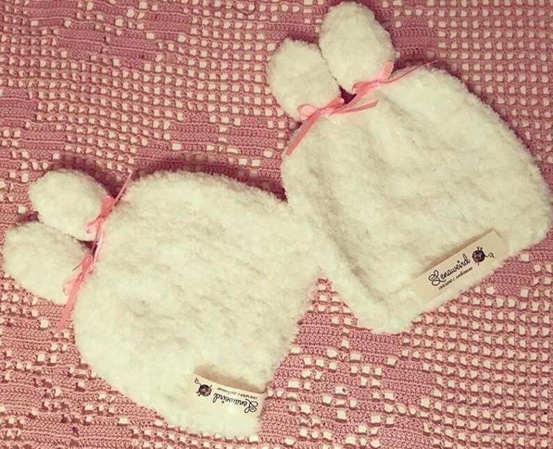 Marshmallow Bear and Bunny Hats ~ For Newborn Babies ~ Handmade Knitted Hats ~ Baby gift