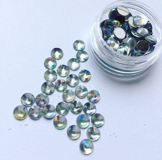 Silver face gems Etsy