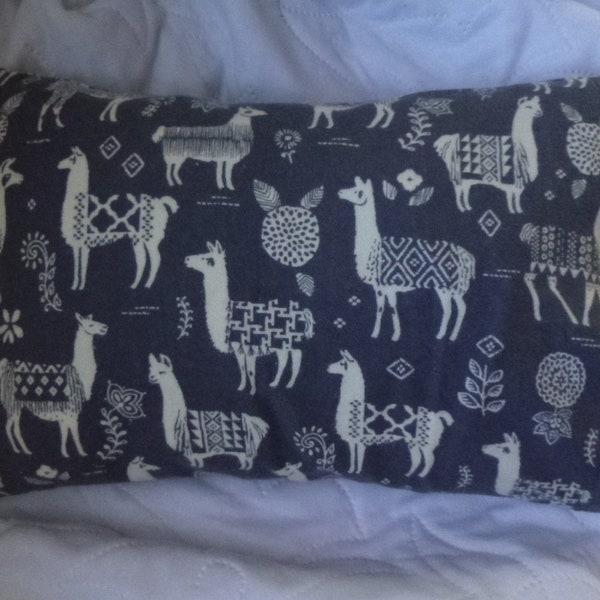 Llamas on Grey - Flannel Pillowcase