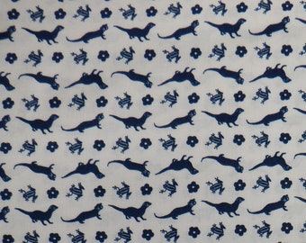 Navy Otters - Cotton Pillowcase