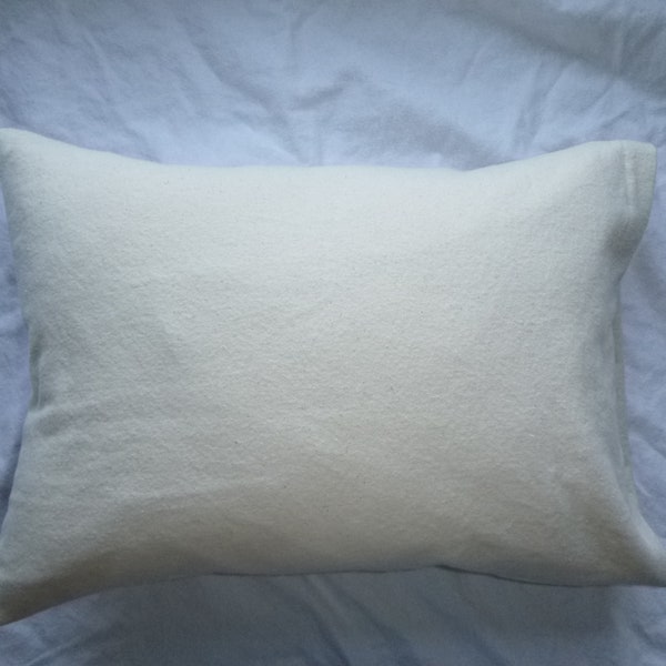 Natural Color Undyed - Higher Weight - 300 GSM - 100% Organic Cotton Flannel - Pillowcase - not bleached - GOTS Certified