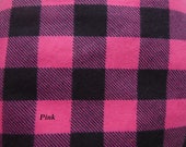 Made to Order - Cotton Flannel Pillowcase - Pink and Black Buffalo Check, Squares