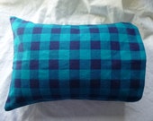 Made to Order - Cotton Flannel Pillowcase - Teal Buffalo Check, Squares