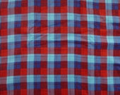 Made to Order - Cotton Flannel Pillowcase - Plaid - Blues and Red - Lightweight