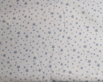 Small Blue Grey Stars on White - Cotton Flannel Pillowcase