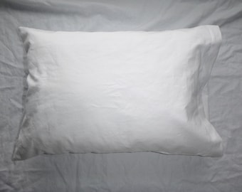 White - 100% Organic Cotton Sateen Pillowcase - Thicker heavier feel - 500 Thread Count - Solid - GOTS Certified