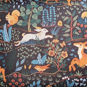 Woodland Animals on Black - 100% Organic Cotton - Pillowcase - GOTS Certified