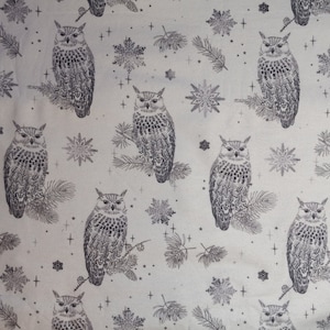 Owls and Snowflakes  - Cotton Flannel Pillowcase