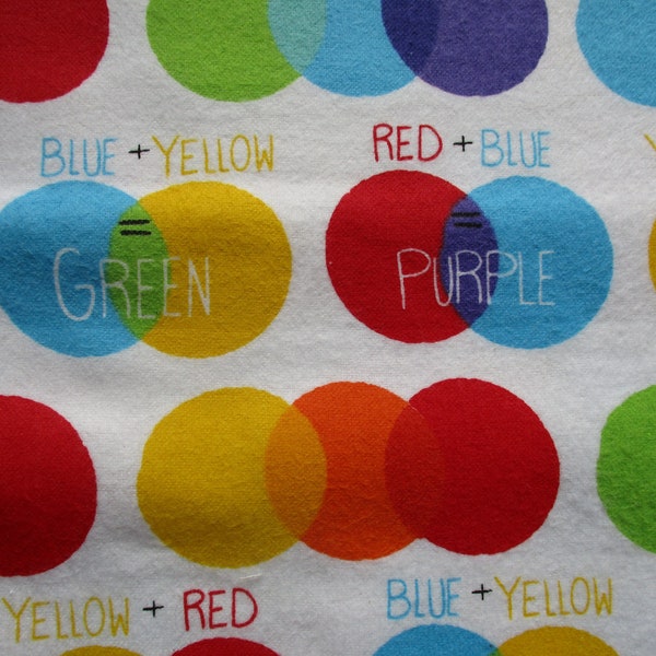 Circles with Primary and Secondary Colors - Cotton Flannel Pillowcase