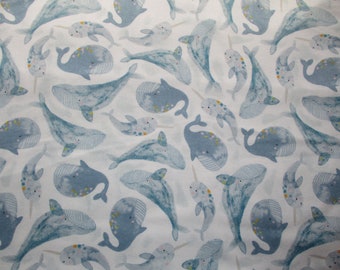 Whales and Narwhals - Cotton Flannel Pillowcase
