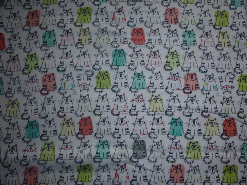 Made to Order Cotton Flannel Pillowcase Colorful Outlined Cats
