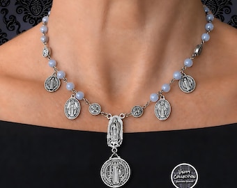 Religious Charm Beaded Necklace