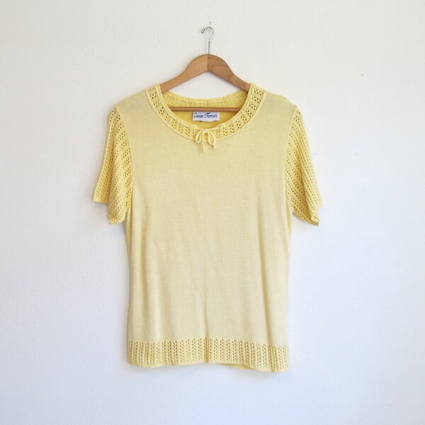 Yellow Knit Top, Vintage Cotton Forever