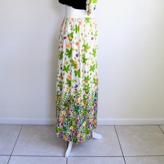 Vintage Long Skirt, Floral Maxi Size Small Alice … - image 4