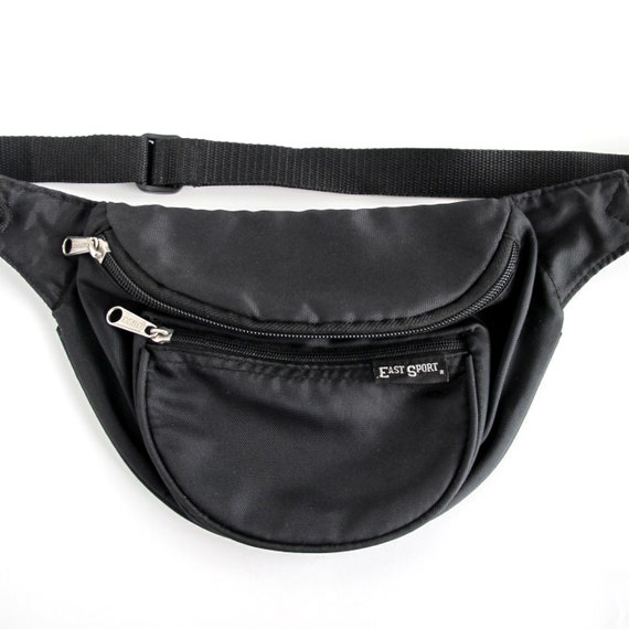 Vintage Fanny Pack, Black Belt Bag, Eastsport - image 6