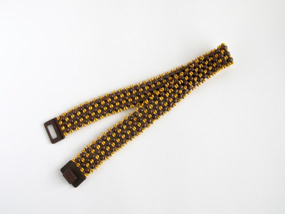 Vintage Beaded Belt, Wooden Accessories - image 10