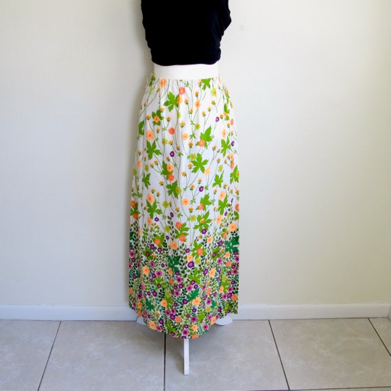 Vintage Long Skirt, Floral Maxi Size Small Alice … - image 3