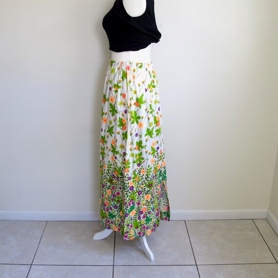 Vintage Long Skirt, Floral Maxi Size Small Alice … - image 5