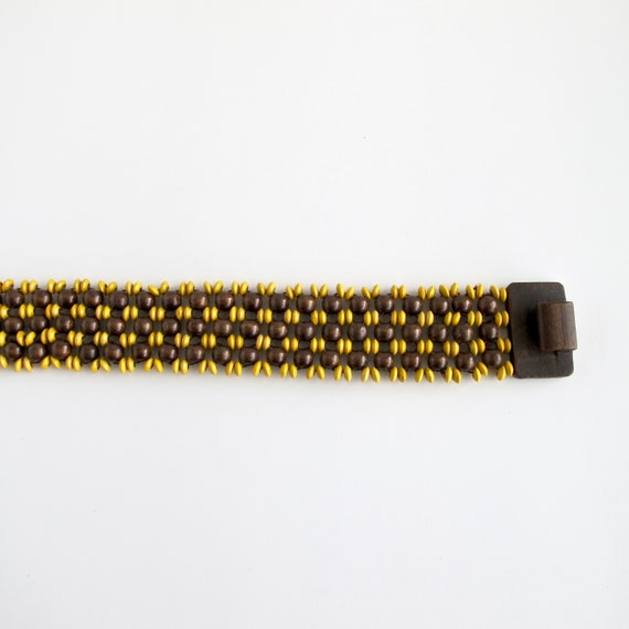 Vintage Beaded Belt, Wooden Accessories - image 8