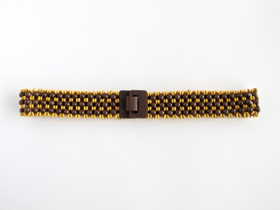 Vintage Beaded Belt, Wooden Accessories - image 2
